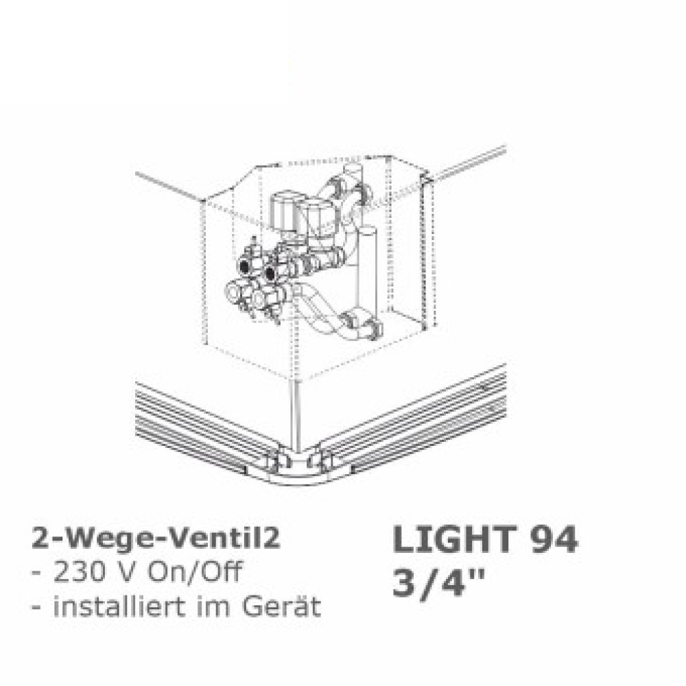 2 Wege Ventilbaugruppen 3/4", LIGHT 94, intern, installiert